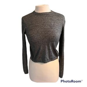 Bershka Cropped Long Sleeve Top - Small